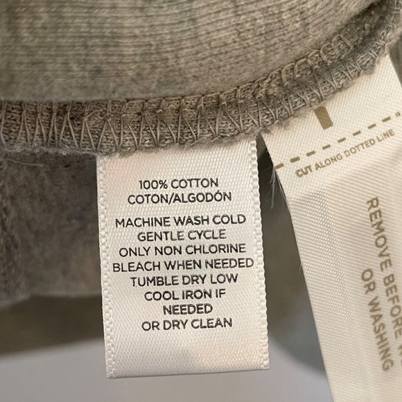 Lou & Grey Womens Size M Gray Knit Dress Slouchy Puffy Sleeves Mini 100% Cotton - Picture 10 of 12